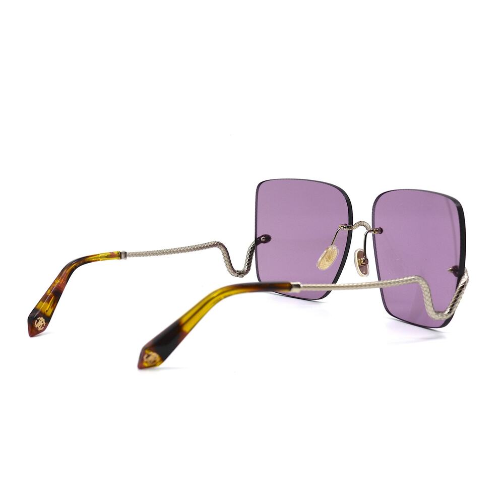 NEW ROBERTO CAVALLI SRC061 0594 SILVER VIOLET LENS AUTHENTIC SUNGLASSES - Picture 8 of 13